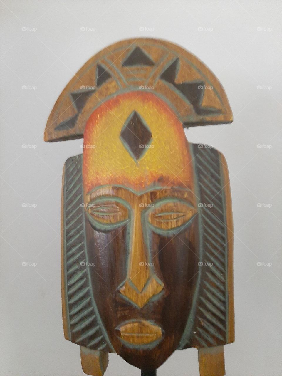 Colourful Tribal Statue in wood