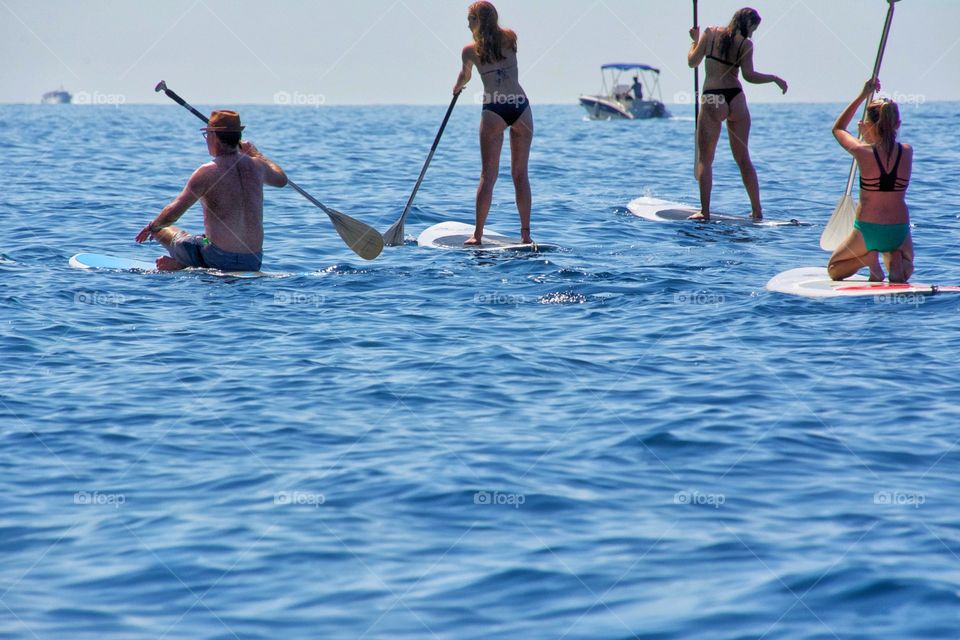 Paddleboarding in the Mediterranean 