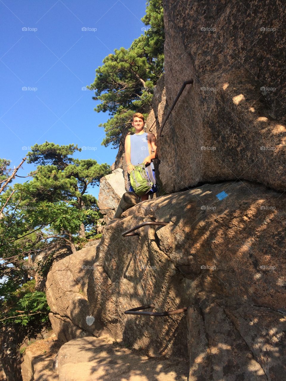 Cliff side climbing
