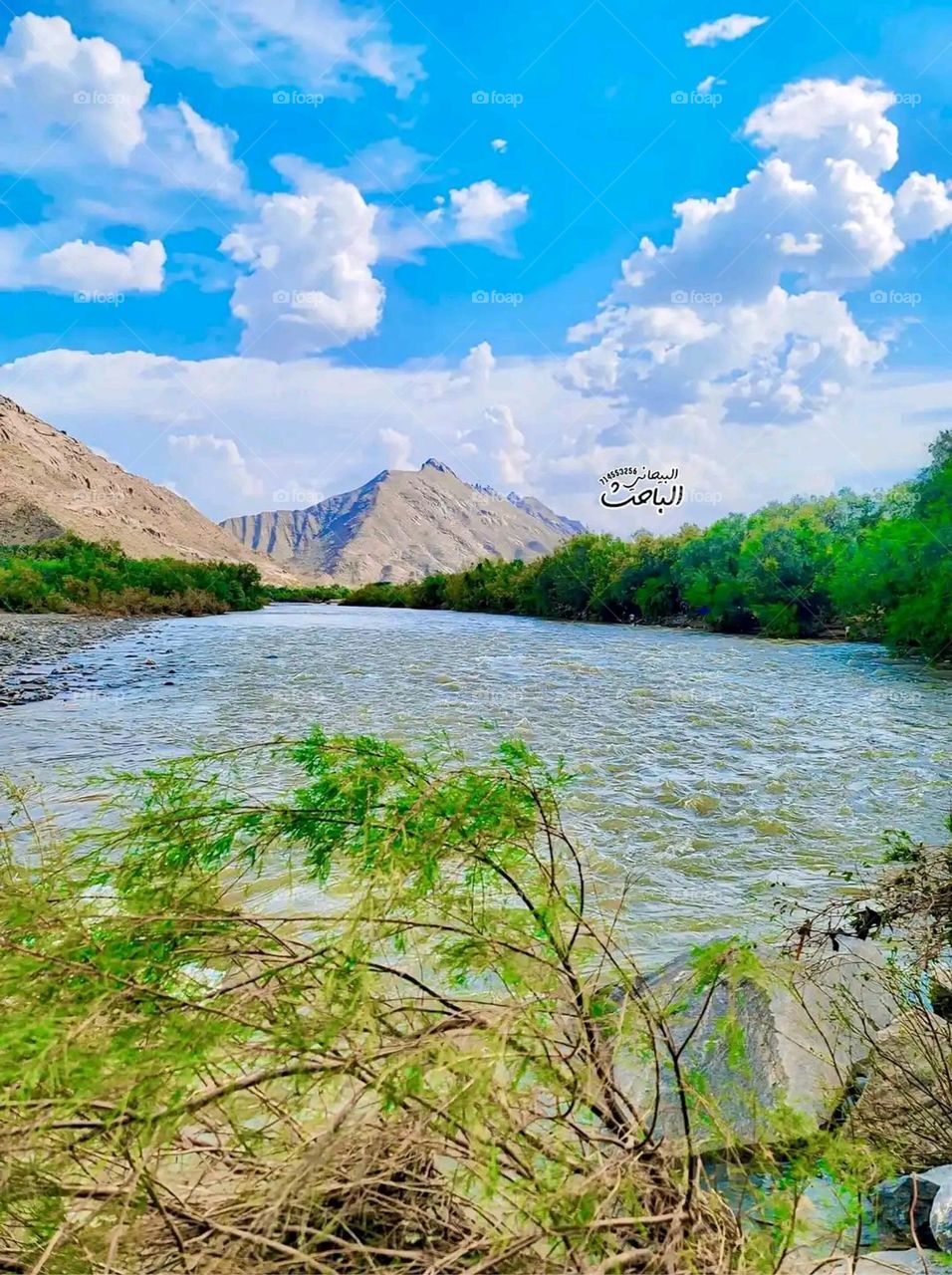 Glory be to God, the magnificent and picturesque view and the natural green trees are a view that is nothing more wonderful than it