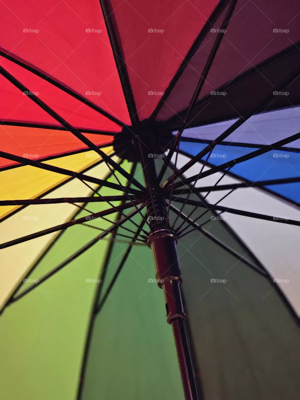 Colorful rainbow umbrella