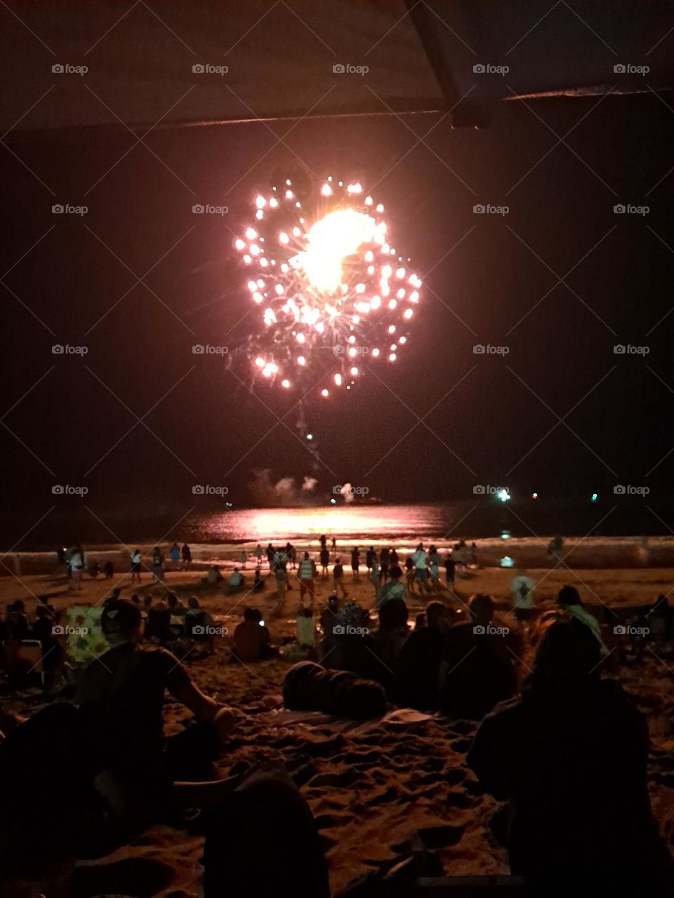 Fireworks on the beach