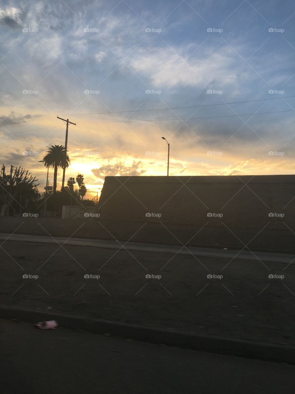 Sunset on the freeway 