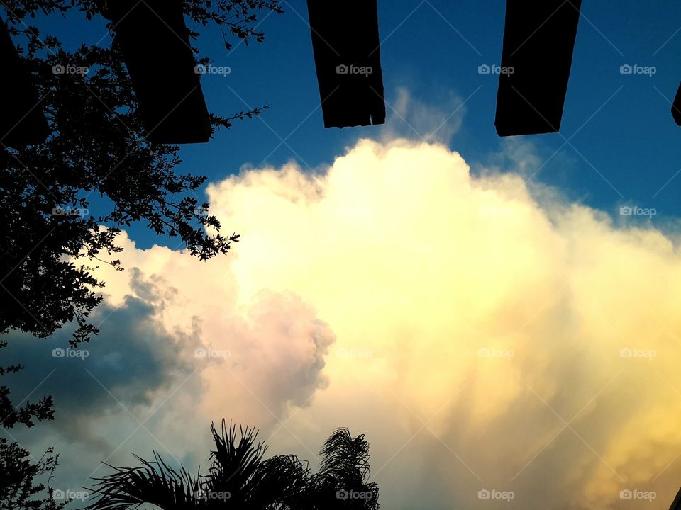 glowing clouds. cloud glowing after sunset