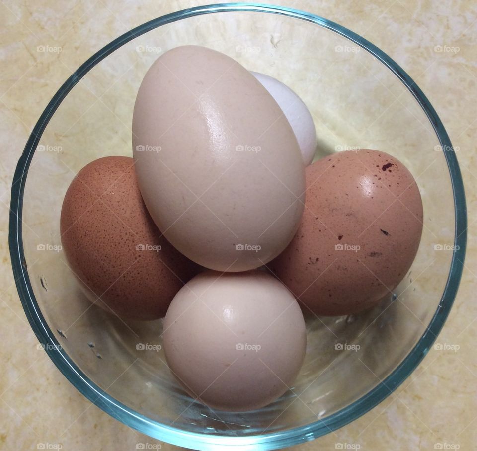 Farm fresh eggs in a bowl