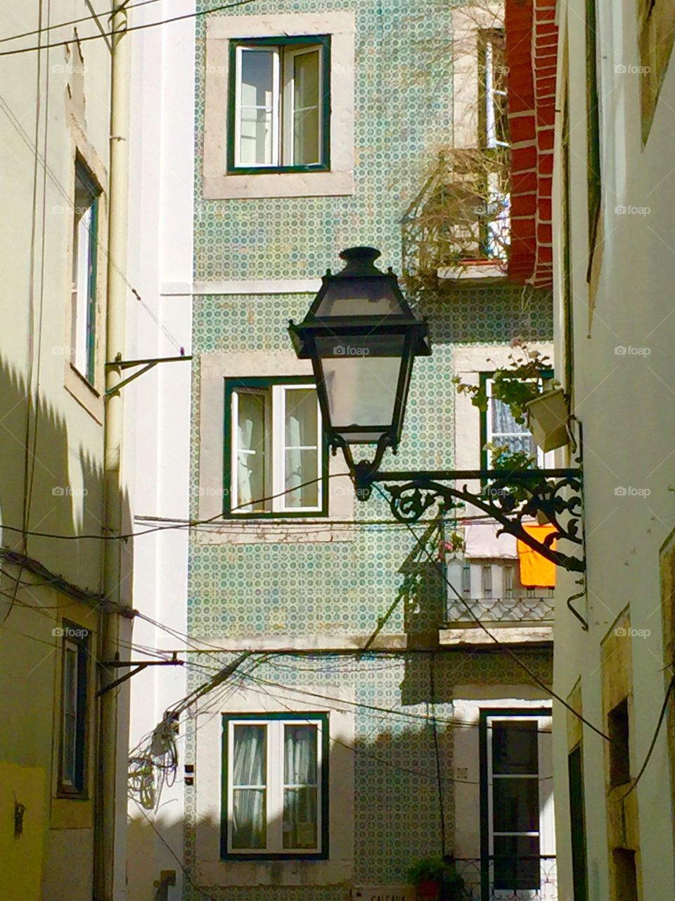 Old street houses of Lisbon 