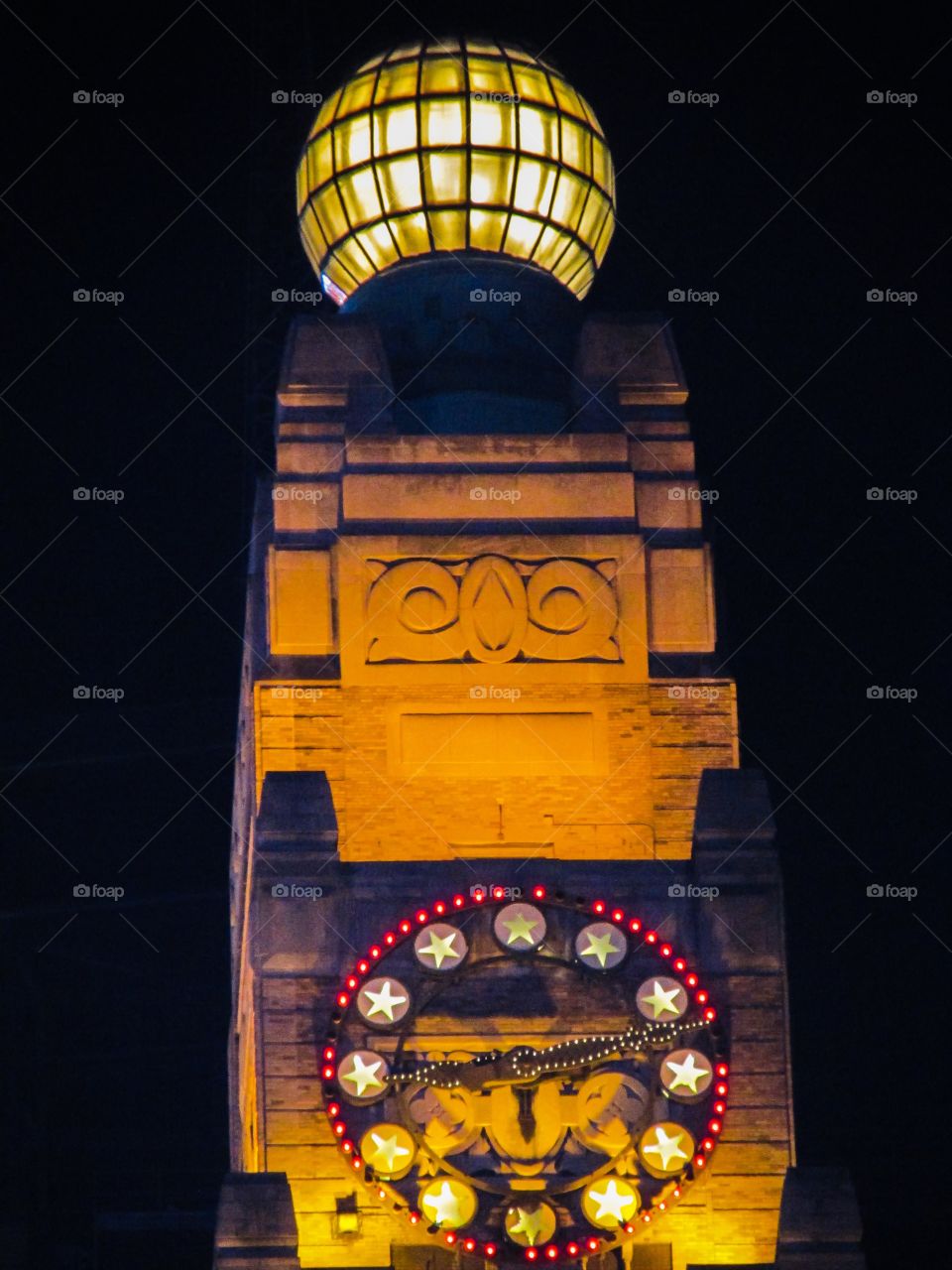 Close-up of clock tower