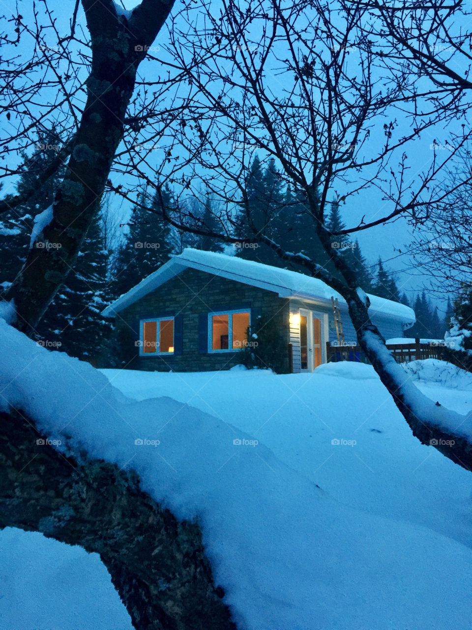 House in snow 