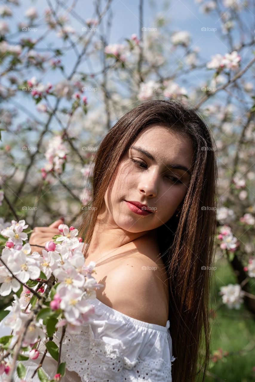 woman in spring