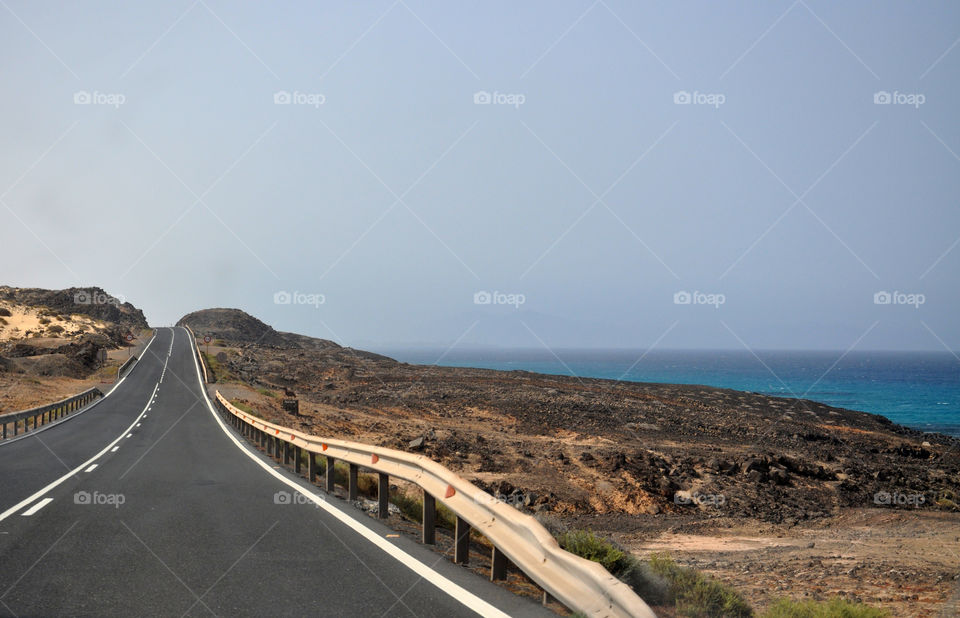 Empty mountain road