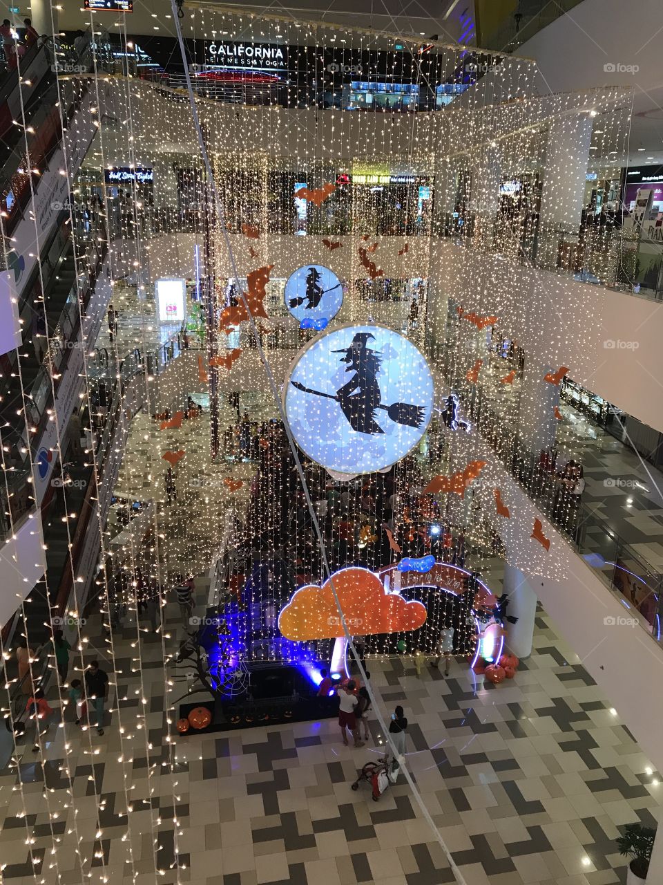 Halloween decorations at a shopping mall
