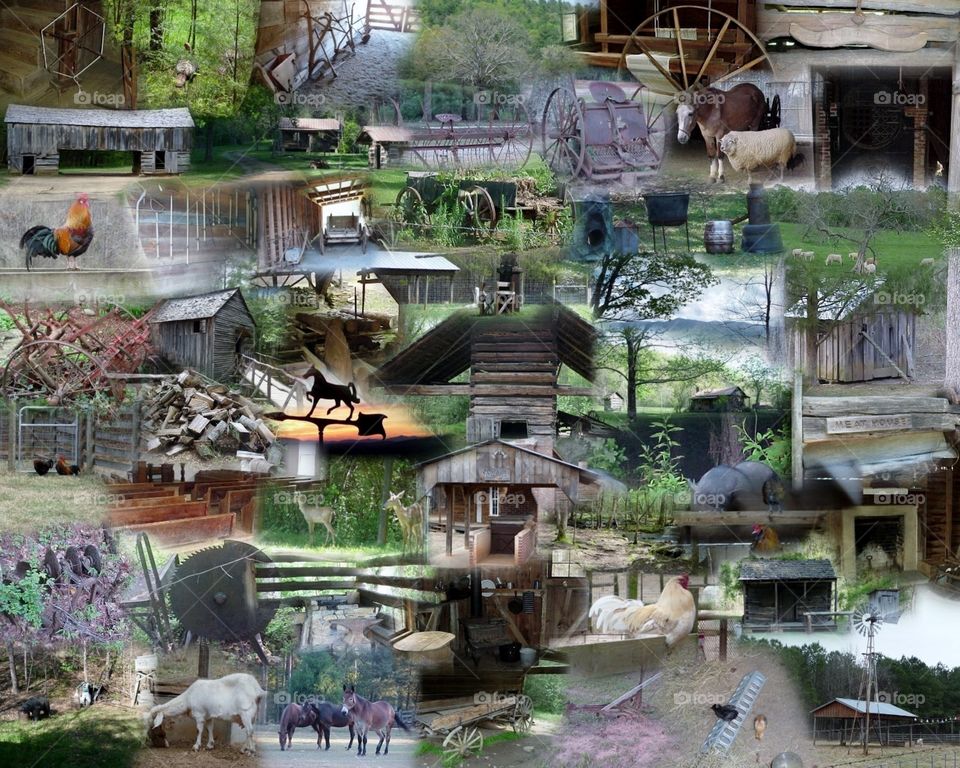 old farm collage