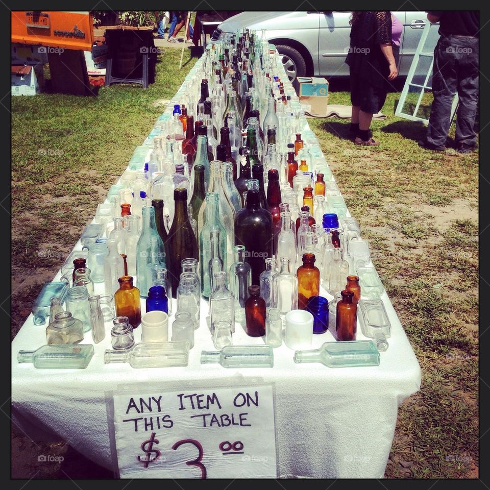 Bottles at a flea market