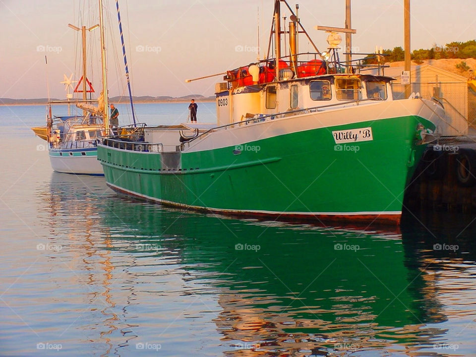 green autumn boat ship by kshapley