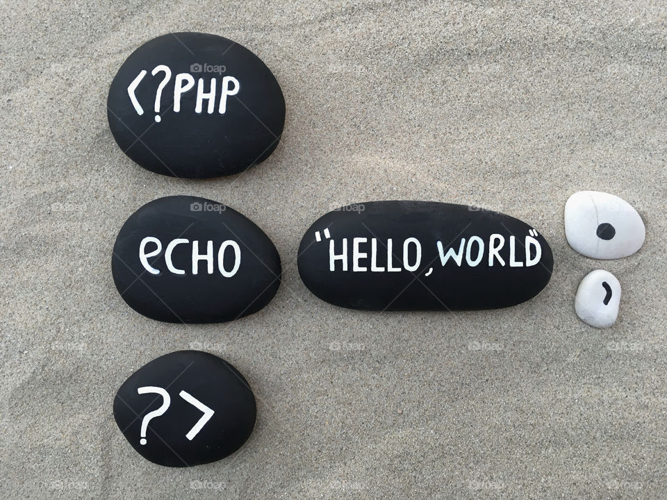 Hello World, programming language on stones design