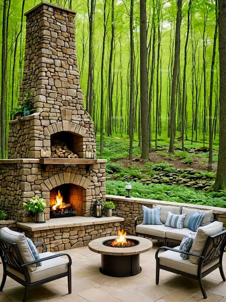 Glory be to God, the magnificent and picturesque view and the natural green trees are a view that is nothing more wonderful than it