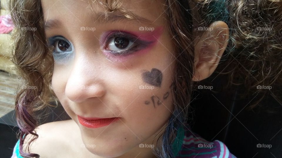 Girl with painted face