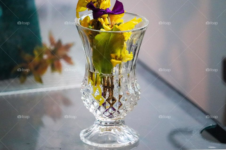 Yellow floweres in a vase