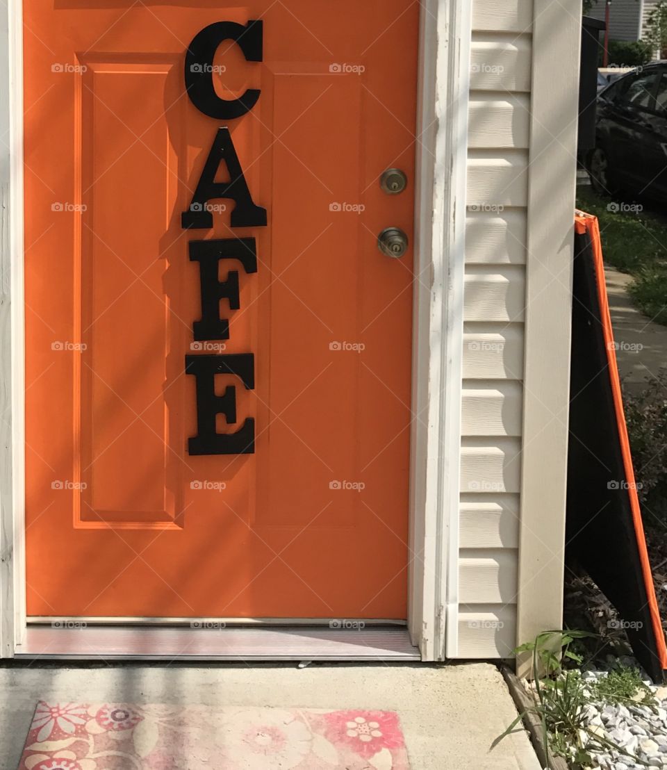 Orange Cafe Door