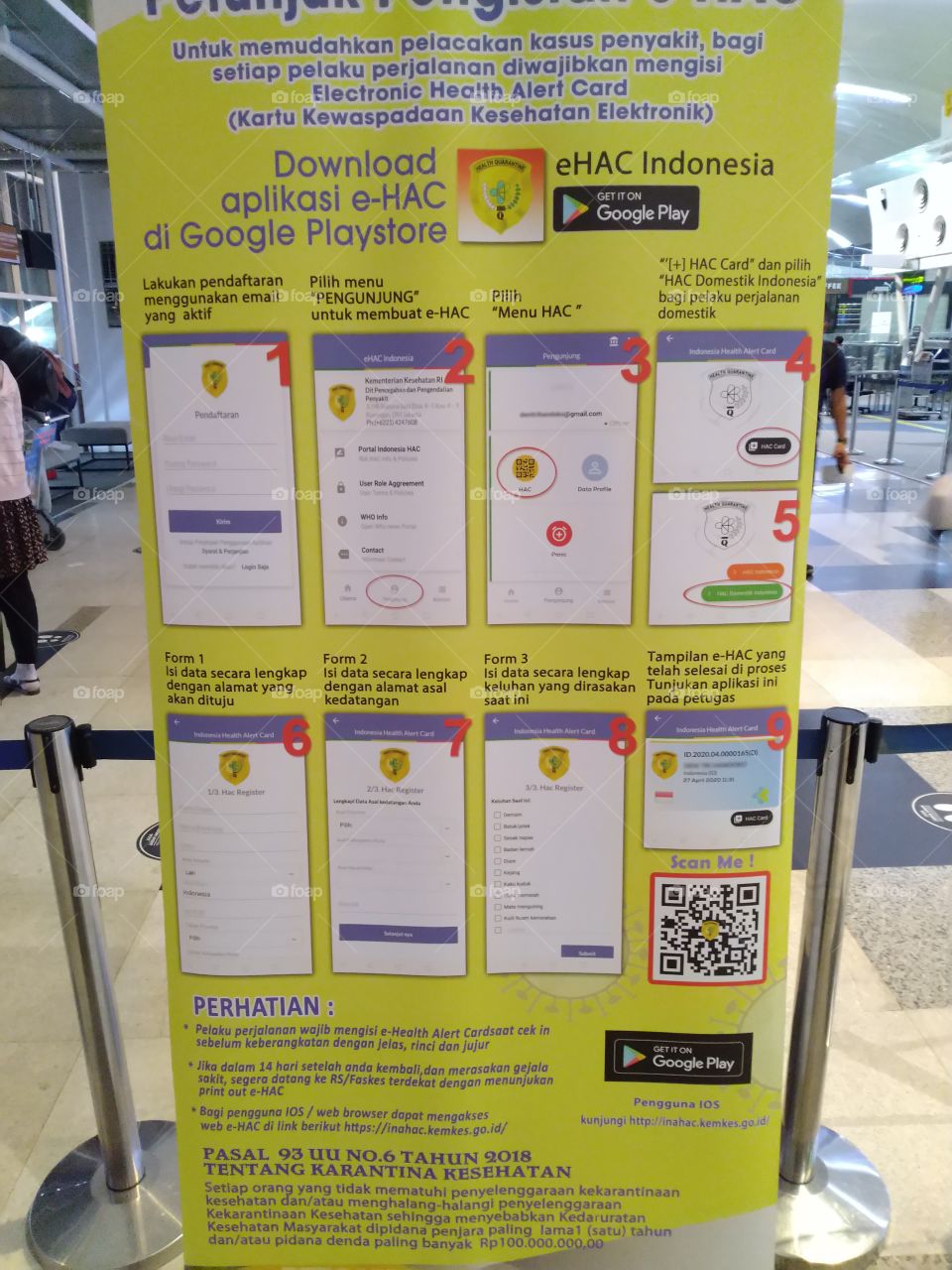 Guidence e-HAC by KEMENKES for local travellers