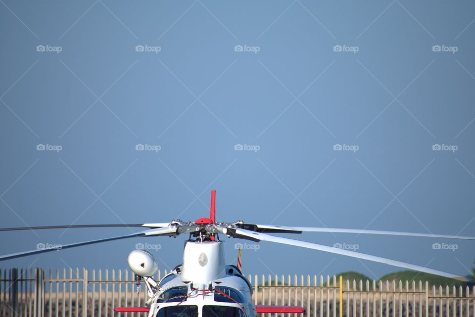 Stationary Rescue Helicopter