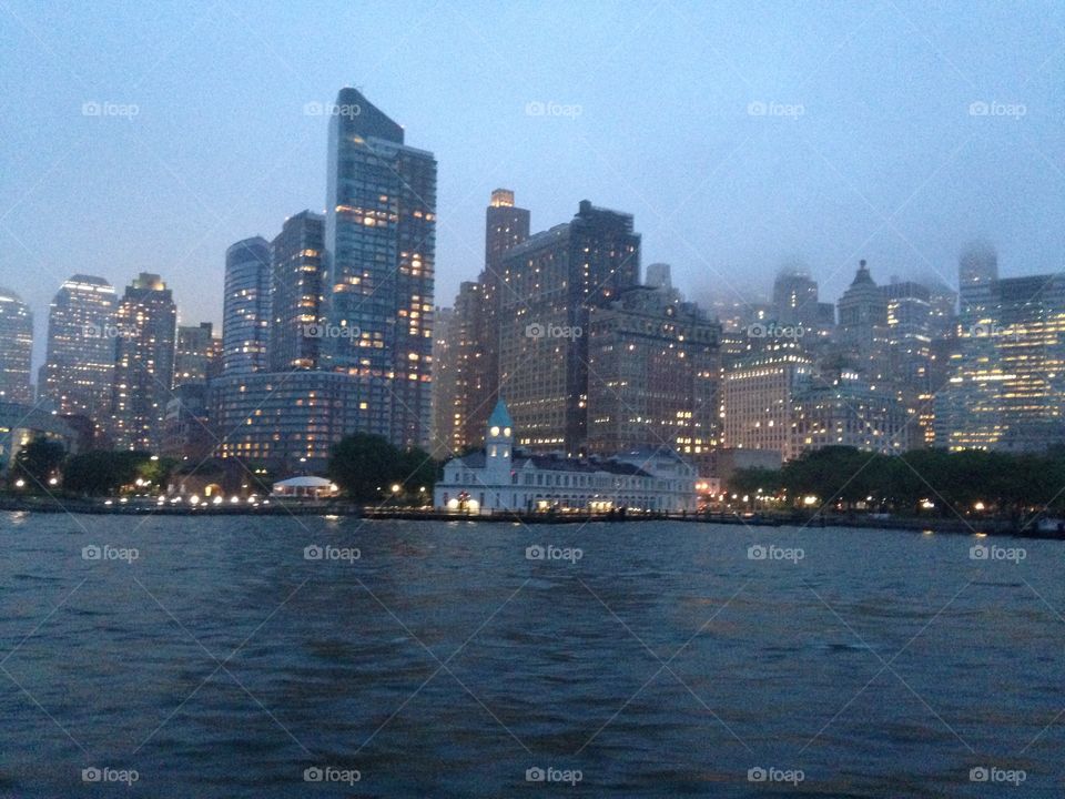 NYC Skyline. Night Scape