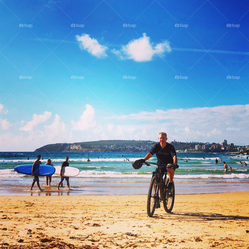 Cycling on the beach 
