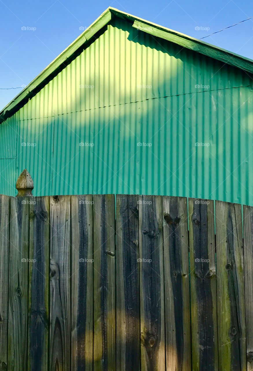 Fence & Green Shed