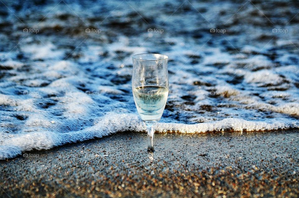 drinking wine at the baltic sea coast