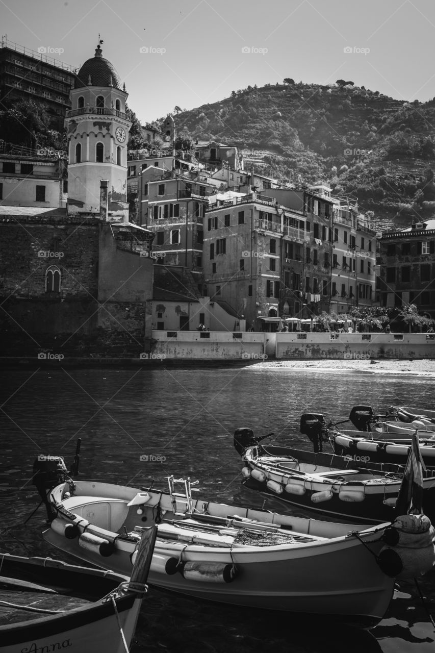 Cinque Terre, vernazza, in Black and white