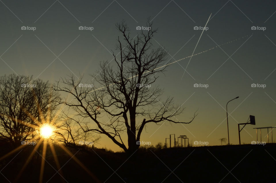 beautiful winter sunset