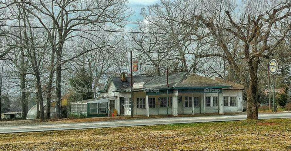 Peach stand in the winter