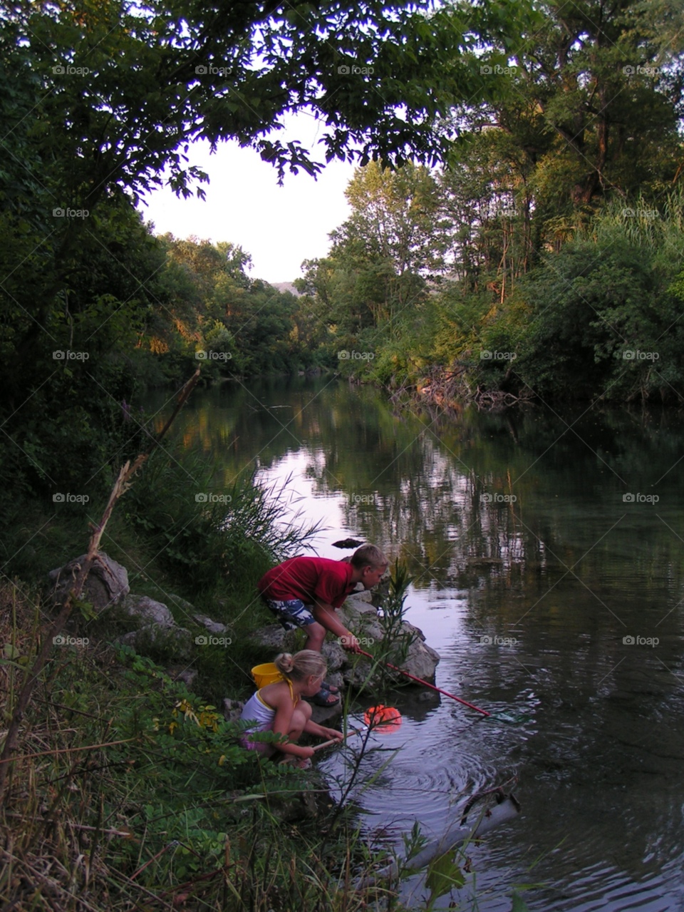 summer children fish reflection by salsa