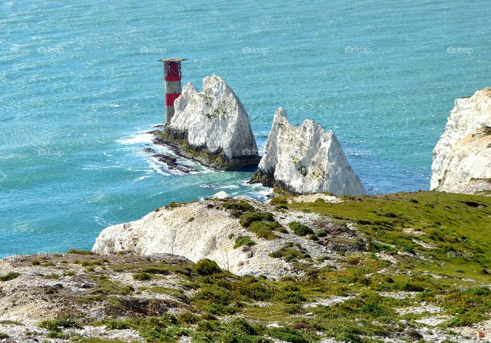 The needles. The needles on the Isle of Wight 