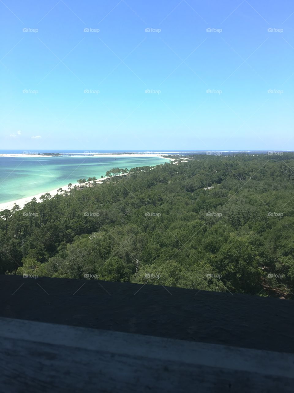 Beautiful view from a lighthouse in Pensacola, Florida