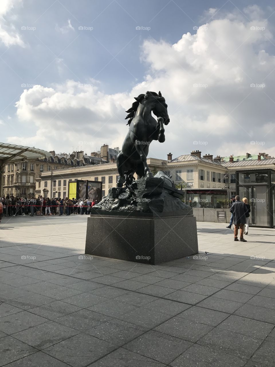 City, Sculpture, Street, People, Statue