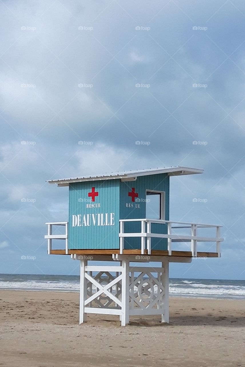 lifeguard lifeguard booth on Deauville beach