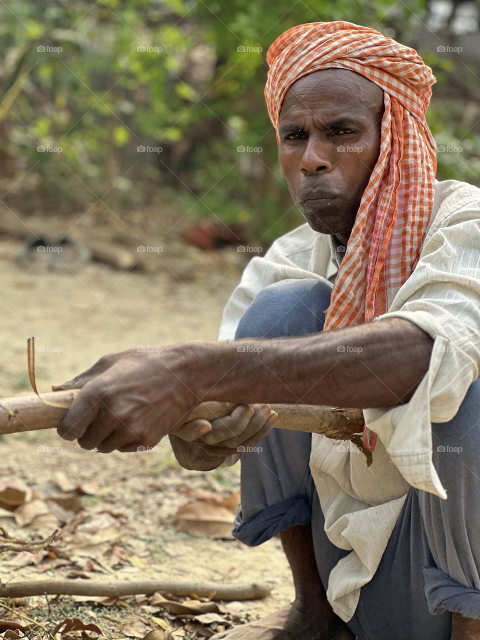 Portrait of Indian worker 