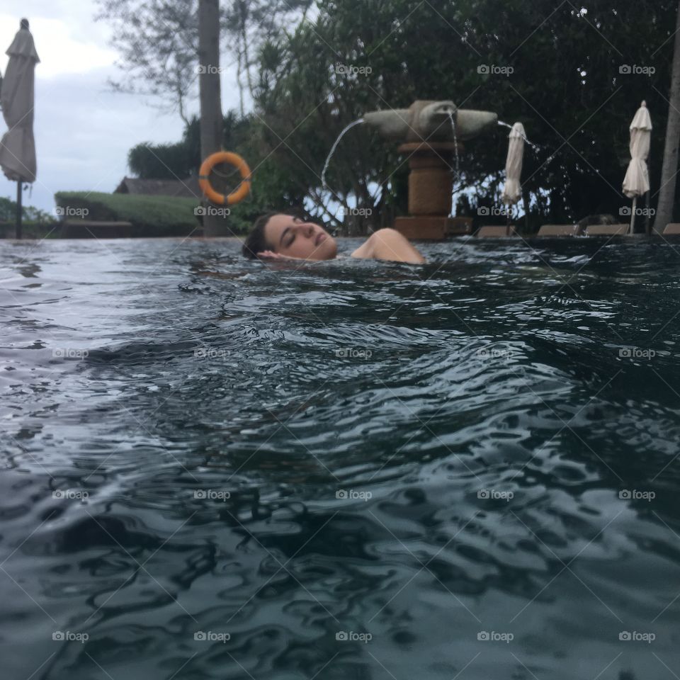 Resting peacefully in pool in Thailand