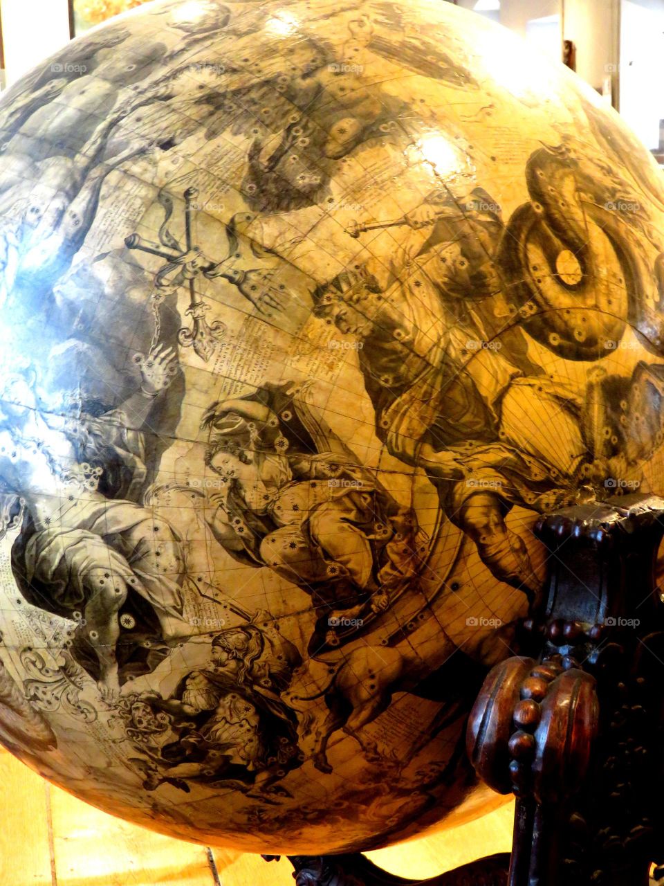antique globe detail
