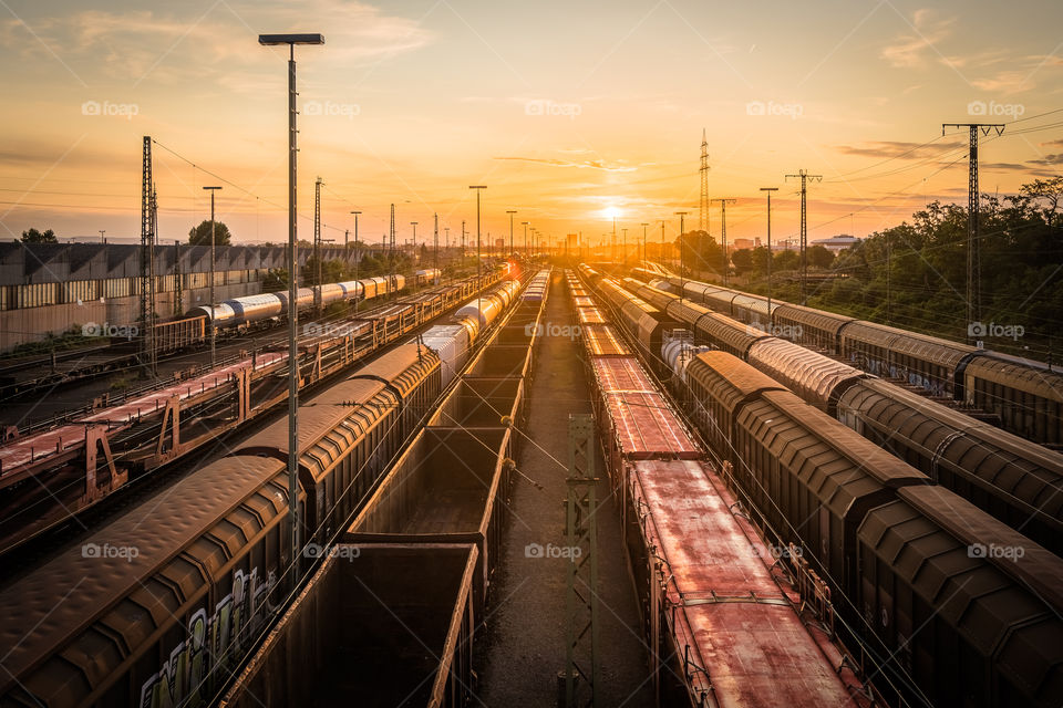 Trains Sunset