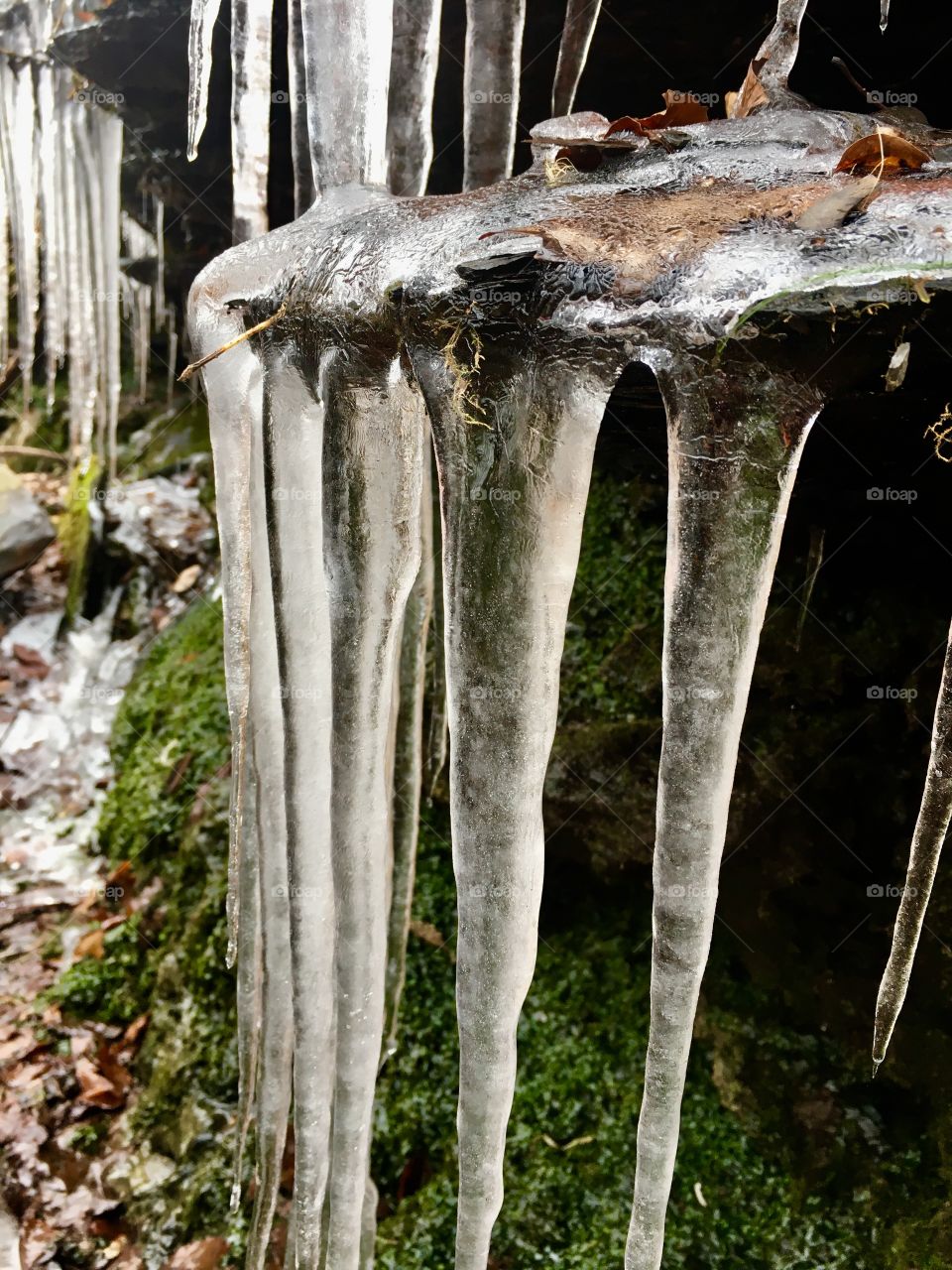 Icicles in the gully 
