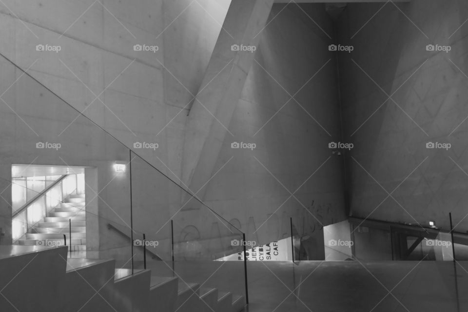 Casa da Música . interior stairs of the house music, Oporto Portugal
