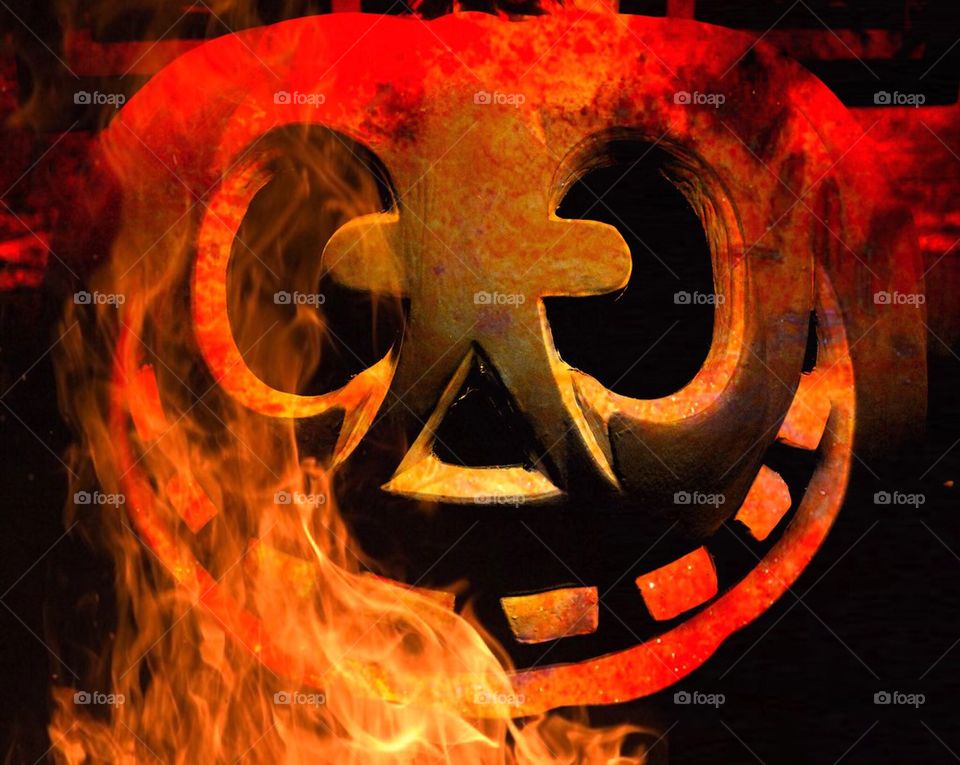 Jackolantern on fire. Jackolantern on fire