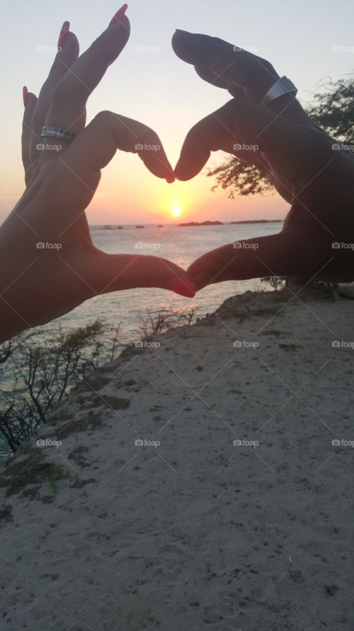 Love in Aruba. watching the sunset