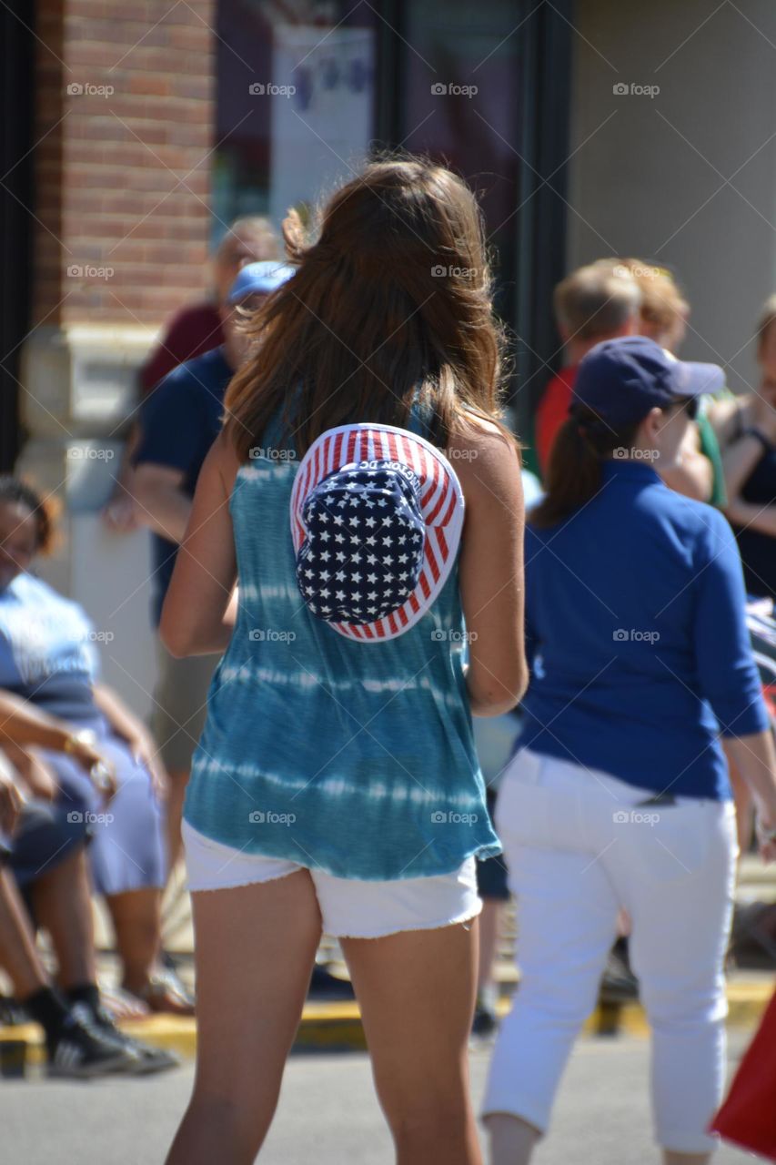 American flag color hat