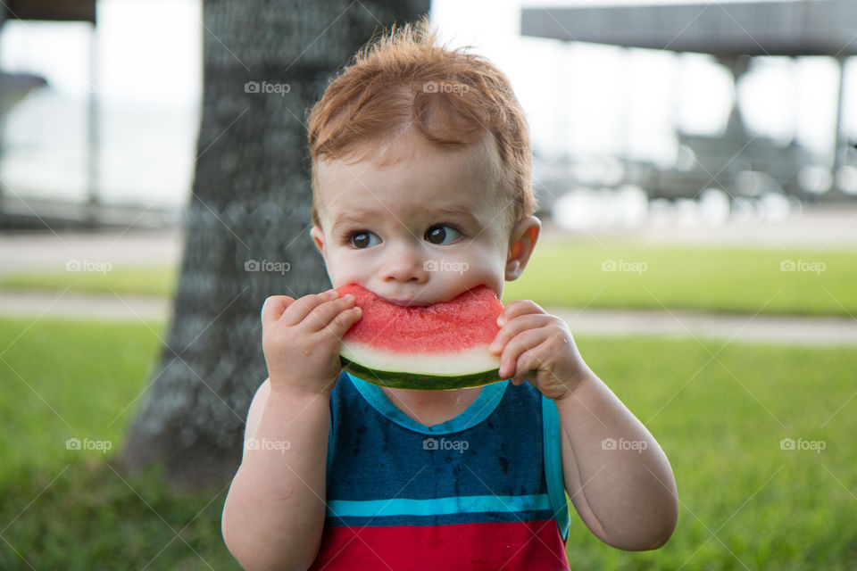 His first watermelon