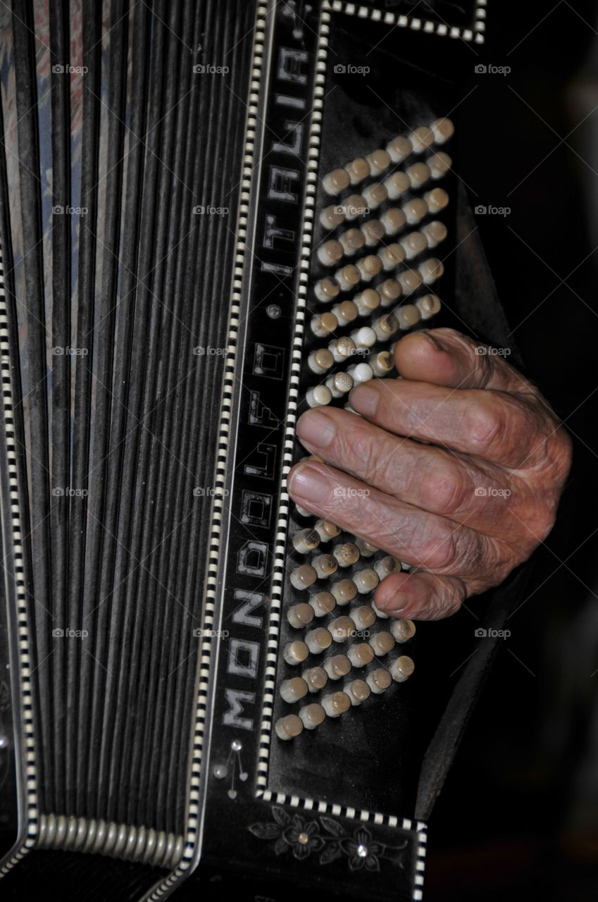 Playing concertina 