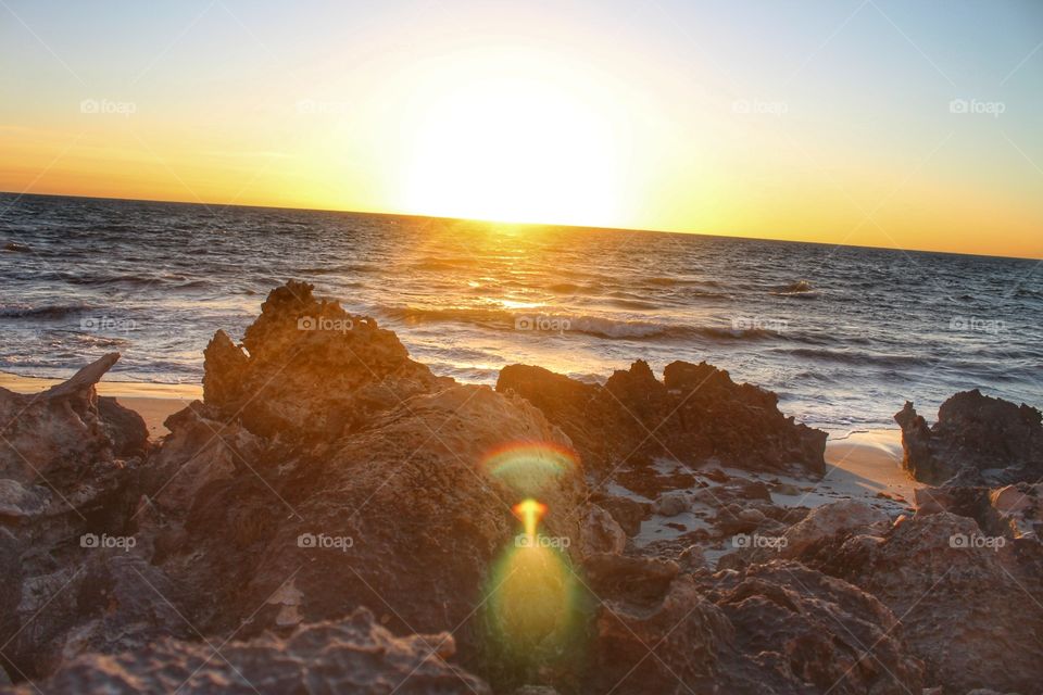 Sun going down at the Beach