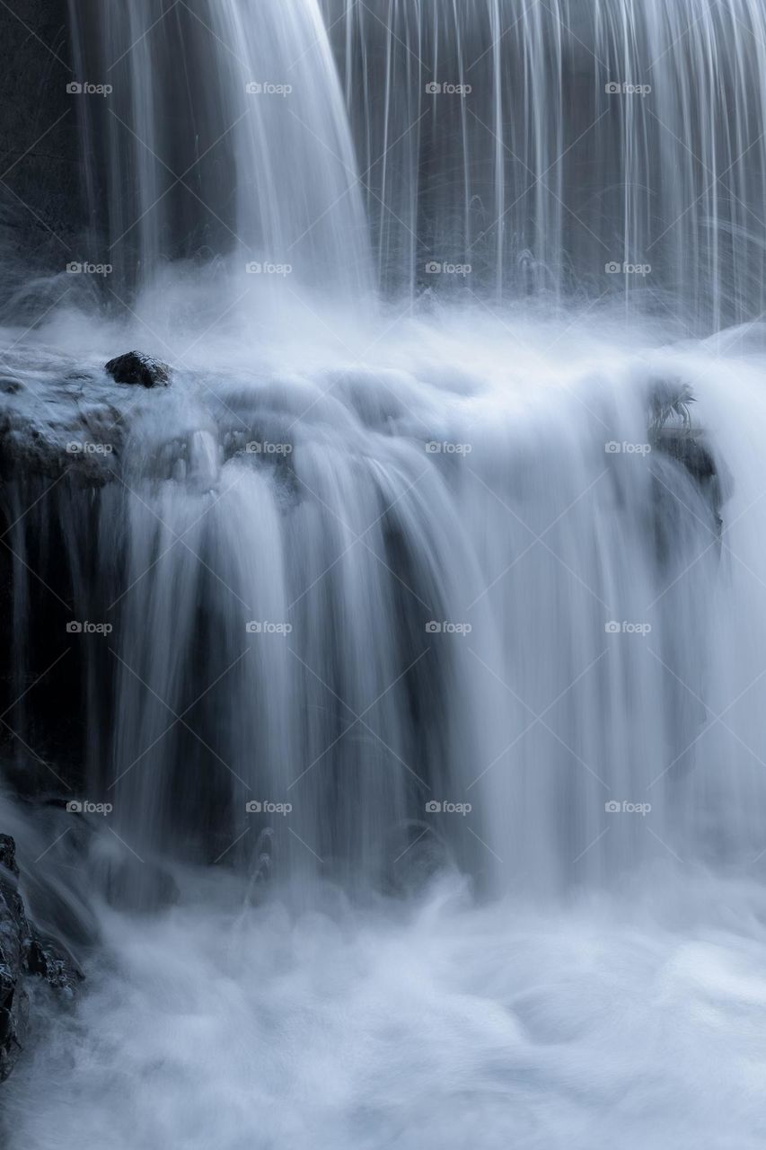 Full frame close-up of a cascade. 
Natural abstract art .